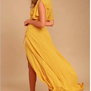 Yellow wrap dress